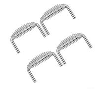 Stainless Steel BBQ Spring Handle 6" Wide 3.5" Tall with 1/2" Rod for Grills Smokers Fire Pits Trailers Weld On Replacement Part Heavy Duty Carbon Steel Grip(4pcs)