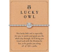 Stainless Steel Beaded Bracelets for Women Animals Charm, Inspirational Luck Card, Christmas Birthday Mother's Day Jewelry Gifts for Mom Daughter Wife Sisters, One Size, Stainless Steel, no gemstone