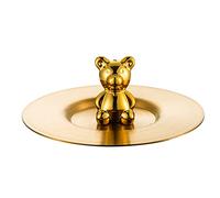 Stainless Steel Bear Cup Cover, Decorative Cute Universal Cup Lid Dust Cup Lid Coffee Mug Lid, Suitable For Mug Cup Glass Cup (Gold)