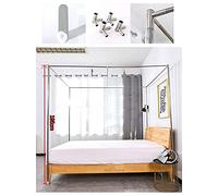 Stainless Steel Bed Canopy Bracket Heavy-Duty Corner Mosquito Net Frame with Thickened Steel Poles & Metal Tee Connectors for Ultimate Protection