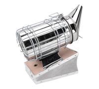 Stainless Steel Beehive Smoker with Heat Shield, Solid Wood Handle, Easy to Carry and Operate, Keep Bees Calm and Safe, Stable Smoke for Beekeeping Outdoors, Upgraded Version