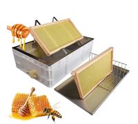 Stainless Steel Beekeeping Uncapping Station, Honey Extractor Processing Kit with Drip Tray & Container, Dual Uncapping Modes for Home Garden Commercial Honey Harvesting, Pour Spout Included