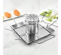 Stainless Steel Beer Can Chicken Roaster Rack BBQ Grill Roasting Holder with Large Handles