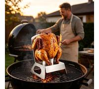 Stainless Steel Beer Can Chicken Roaster Stand, Vertical Chicken Rack for BBQ Grill, Smoker & Oven Outdoor Cooking
