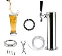 Stainless Steel Beer Dispenser Drinks Dispenser Beer Sliding Column with Compensator Tap Hose Party Beer Column