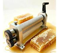 Stainless Steel Beeswax Foundation Roller, Portable Hand Crank Beekeeping Machine, Honeycomb Wax Sheet Maker with Interchangeable Rollers for Apiary Use 4.9mm