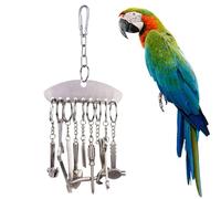 Stainless Steel Bell Toy For Birds,Stainless Steel Parrot Chew Hand Tools Toys | Interactive Puzzle Foraging Game, Boredom Relief Educational Game For Lovebirds Finches