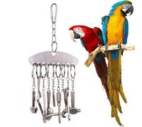 Stainless Steel Bell Toy - Parrot Cage Chewing Tools, Interactive Foraging Puzzle, Educational Activity Set | Training Game To Relieve