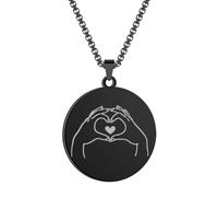 Stainless Steel Beloved Pendant Necklace Couple'S Love Charm Heart-Shaped Necklace Valentine'S Day Gift