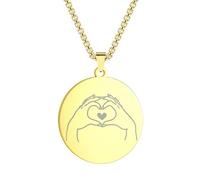 Stainless Steel Beloved Pendant Necklace Couple'S Love Charm Heart-Shaped Necklace Valentine'S Day Gift