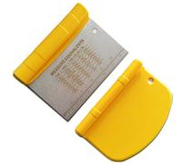 Stainless Steel Bench Scraper/Chopper and Plastic Bowl Scraper,Multi-purpose Kitchen Tool - Set of 2 Pack,Yellow