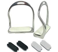 Stainless Steel Bent Leg Horse Riding Stirrup Irons White Size 4.50"