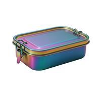Stainless Steel Bento Box Leakproof Metal Lunch Box with Removable Divider Lunch Box for Children and Adults(Rainbow)-hhny