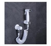 Stainless Steel Bidet Faucet Set - Single Cold Handheld Toilet Sprayer with Solid Brass Valve White Finish Shattaf Douche Kit for Easy Cleaning