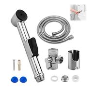 Stainless Steel Bidet Shower Handheld Bidet Sprayer Kit for Shattaf Muslim Shower High Pressure Douche Sprayer with Hose Diverter Bracket for Personal Hygiene Baby Cloth Pet Diaper Washer Cleaning