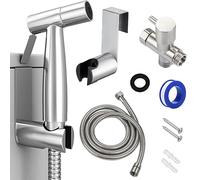 Stainless Steel Bidet Sprayer Kit Bathroom Shower Head, Handheld Bidet Shower Set Kit for Personal Hygiene aths, Caravans, Hair Salons -with 1.5m Hose & T-Adapter