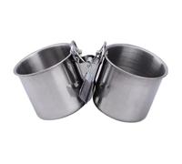 Stainless Steel Bird Bowls for Cage, 2 Cups Bird Food and Water Bowls with Secure Clips for Parakeets Cockatiels Parrots (Medium 2.2 inch) Food Bowl for Cage