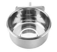 Oumefar Stainless Steel Bird Cage Feeder Parrot Food Water Feeding Bowl Bird Parrot Feeding Cups with Clamp for Small Animal(S)