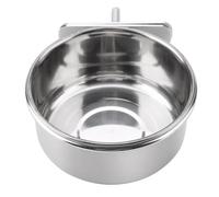 Stainless Steel Bird Cage Feeder Parrot Food Water Feeding Bowl Bird Parrot Feeding Cups with Clamp for Small Animal(M)