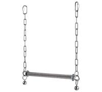 Stainless Steel Bird Perch - Cage Swing Bell for Entertaining | Heavy Duty Hanging with, Cockatiel Conure Lovebird, Canary Macaw African Grey for Cockatoo Playtime, 12.2x13.78 inch