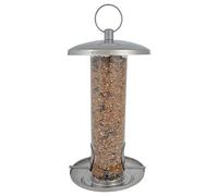 Stainless Steel Bird Seed Feeder Fallen Fruits Silver One Size