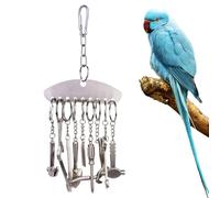 Stainless Steel Bird Toys - Chewing Puzzle Toy, Bell Pendant | Interactive Bird Puzzle Chewing Toy For Parrots, Educational Game, Boredom Relief For Medium Large Parakeets