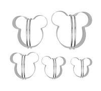 Stainless Steel Biscuit Cutter Set Professional Cookie Cutters with Handle 5 Piece Baking Tools for Holiday Party Decorations Kitchen Essentials Durable Rustproof