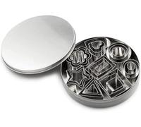 Stainless Steel Biscuit Mold Set,Small Heart Star Flower Round Square Hexagon Oval Diamond 24Pcs Cookie Cutters