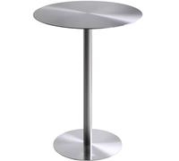 Stainless Steel Bistro Table - Compact Circular Design for Small Spaces, Ideal for Breakfast, Dining, or as an End Table