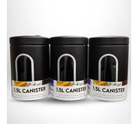 Stainless Steel Black Canister Set 1.5L Set of 3 with Glass Window for Kitchen
