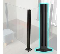Stainless Steel Black Glass Balustrade Posts with 10mm Glass Clamps - Durable Mid & End Corner Support for Balcony Railing & Secure Panel Holders