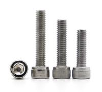 Stainless Steel Black Grade 12.9 Steel DIN912 Hexagon Hex Socket Head Cap Allen BoltScrew 5-10pcs M1.6 M2 M2.5 M3 M4 M5 M6 M8(Silver,50MM_M6)