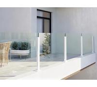 Stainless Steel Black Railing Post - 100cm Tall Balustrade with 10mm Tempered Glass Panels - Durable Corner Post for Modern Decks Stairs & Outdoor Spaces