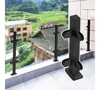 Stainless Steel Black Railing System - 60/80/100cm for 10-12mm Glass 90cm High Ideal for Terraces Patios Stairs - Corner Post for Maximum Safety and Stability