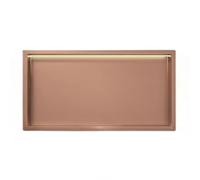 Stainless Steel Black Recessed with LED Lighting Rose Gold Finish Shower Storage Shelf No Tile Needed Durable Metal Bathroom Organizer 72x32x12.5cm
