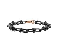 Stainless Steel Black & Rose Shackle Link Bracelet