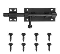 Stainless Steel Black Sliding Bolt Gate Latch Lockable