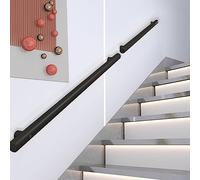 Stainless Steel Black Stair il - Complete Kit 30cm to 600cm Wall-Mounted Indoor & Outdoor Railing Support for Stairs and Steps (Size: 300cm)