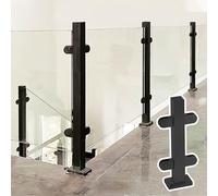 Stainless Steel Black Stair Railing Post Adjustable 61119 cm Balustrade Support for Terrace Balcony & Garden Fence Post for Outdoor Safety