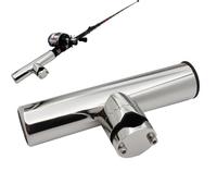 Stainless Steel Boat Rod Holder - Adjustable Fishing Rod Holder for Rail and Deck | Durable Fish Accessory for Offshore, Coastal, Saltwater and Doughwater Navigation