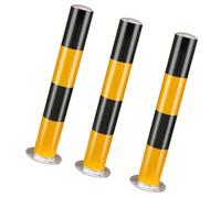 Stainless Steel Bolds, Parking BER Posts, 3-Pack Yellow, 11.4 x 100cm, Driveway Blocker, Vehicle Access Control, Park Locking Posts