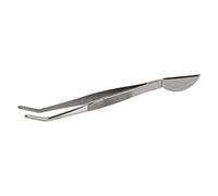 Stainless Steel Bonsai Tweezers Long Professional Gardening Tools with Crescent Moon Spatula Head for Loosening Soil and Removing Weeds Perfect for Bonsai Lovers and Beginners (Bent)