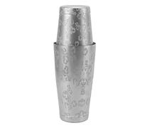 Stainless Steel Boston Cocktail Shaker, Bartender Shaker Set for Home Bar, 304 Rustproof Mixing Tins with Smooth Rim, Dishwasher Safe Drink Shaker for Parties Camping (Leaf Pattern with Bottom Line)