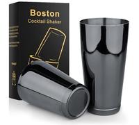 Stainless Steel Boston Shaker - 2-Piece 18oz & 28oz Professional Bartender Cocktail Shaker Bartender Shaker Kit - CTSK0013 (Black)