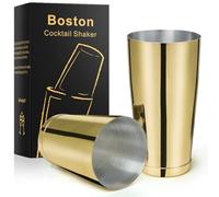 Stainless Steel Boston Shaker - 2-Piece 18oz & 28oz Professional Bartender Cocktail Shaker Bartender Shaker Kit - CTSK0013 (Gold)