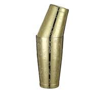 Stainless Steel Boston Shaker with Etched Pattern Weighted Shaking Tin Set (Leaf GoldPlated)