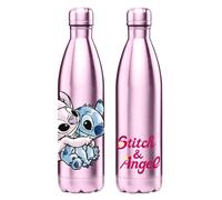 Homadict Disney Insulated Bottle - Stitch & Angel Reusable Stainless Steel Water Bottle - 12 Hour Hot and Cold Hold - For Sports, Travel, Everyday Use, 500 ml - BPA Free - Official Licence
