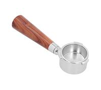 Stainless Steel Bottomless Portafilter, Coffee Bottomless Filter with Rosewood Handle, Ergonomic Detachable Design for Espresso Extraction Observation, Compatible with Household ES (51mm)