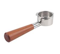 Stainless Steel Bottomless Portafilter, Coffee Bottomless Filter with Rosewood Handle, Ergonomic Detachable Design for Espresso Extraction Observation, Compatible with Household ES (54mm)