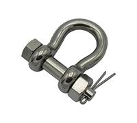 Stainless Steel Bow Shackle with Safety Pin 2 Ton 12MM (Marine Lifting Load Rated)
